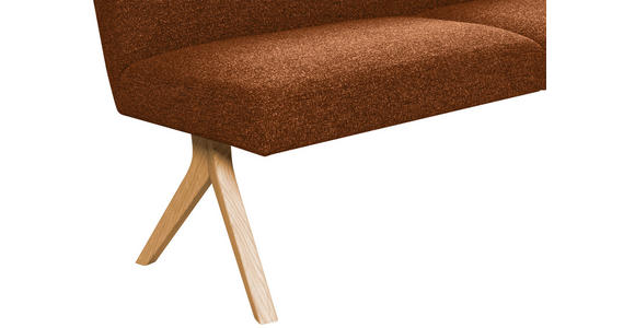 SITZBANK 160/85/69 cm Webstoff Haselnussfarben Eiche vollmassiv  - Eichefarben/Haselnussfarben, KONVENTIONELL, Holz/Textil (160/85/69cm) - Linea Natura
