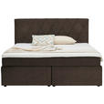 BOXSPRINGBETT 180/200 cm  in Dunkelbraun  - Dunkelbraun/Schwarz, Design, Kunststoff/Textil (180/200cm) - Xora