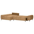 ECKSOFA in Flachgewebe Cognac  - Cognac/Schwarz, KONVENTIONELL, Textil/Metall (180/295cm) - Carryhome