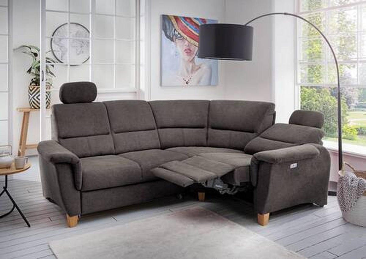 ECKSOFA in Struktur Anthrazit  - Wildeiche/Anthrazit, Konventionell, Holz/Textil (237/186cm) - Livetastic