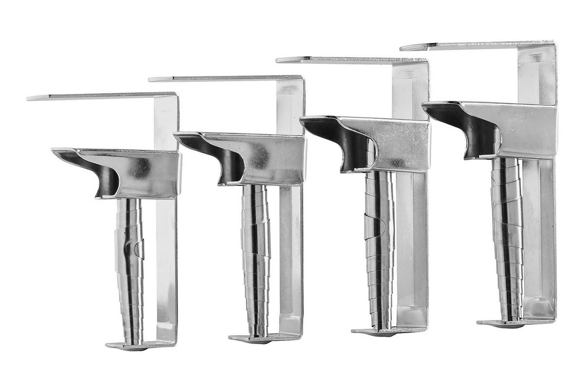 TISCHTUCHKLAMMER 4TLG. Metall Alufarben  - Alufarben, Basics, Metall (7cm)