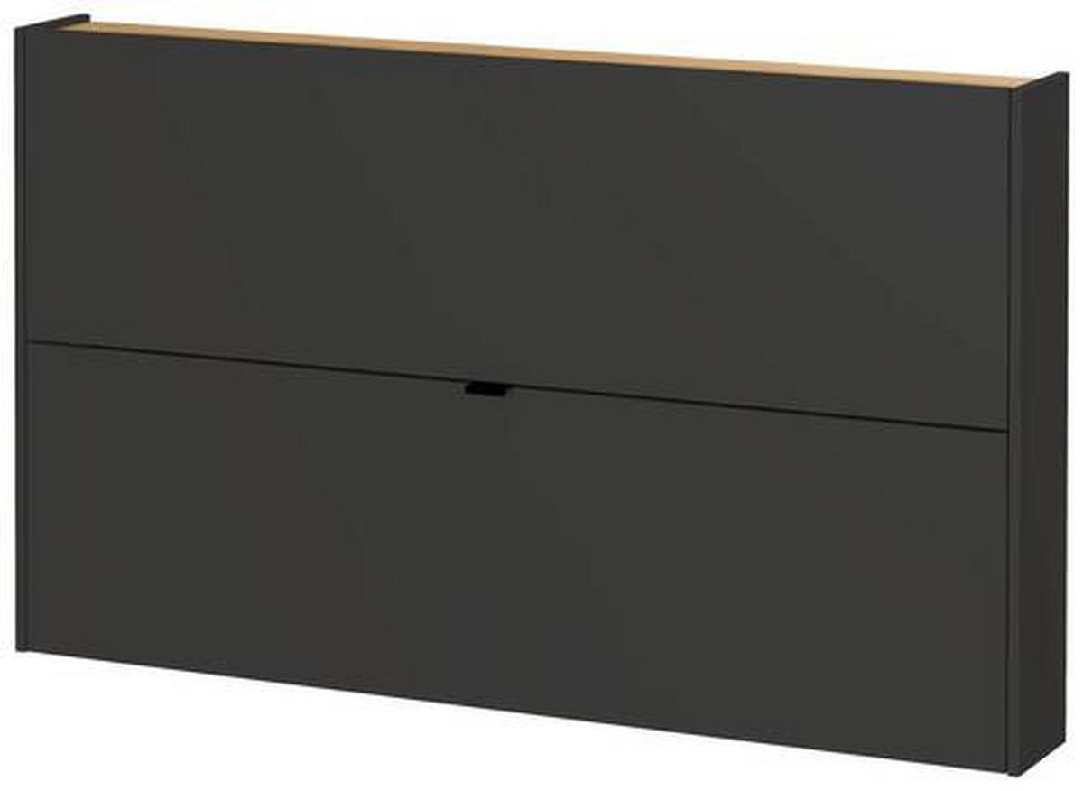 SCHUHKIPPER GW-Ameca  in 140/83/18 cm  - Eichefarben/Schwarz, Design, Holzwerkstoff/Metall (140/83/18cm)
