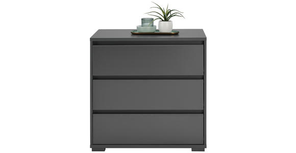 KOMMODE in 80/79/48 cm - Anthrazit, Design, Holzwerkstoff/Kunststoff (80/79/48cm) - Carryhome