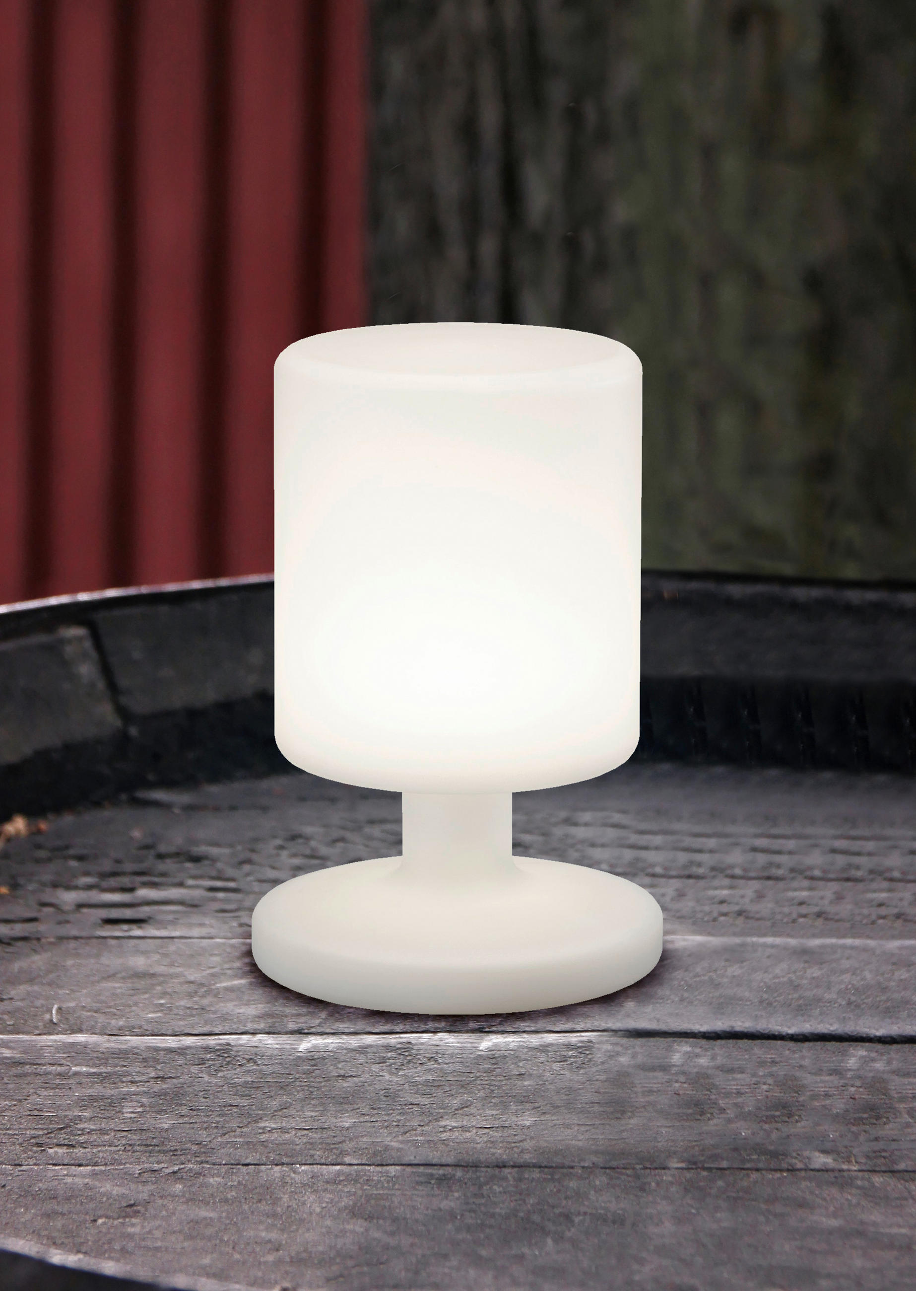 PUNJIVA STONA LAMPA - bela, Trendi, plastika (17/25,5cm)
