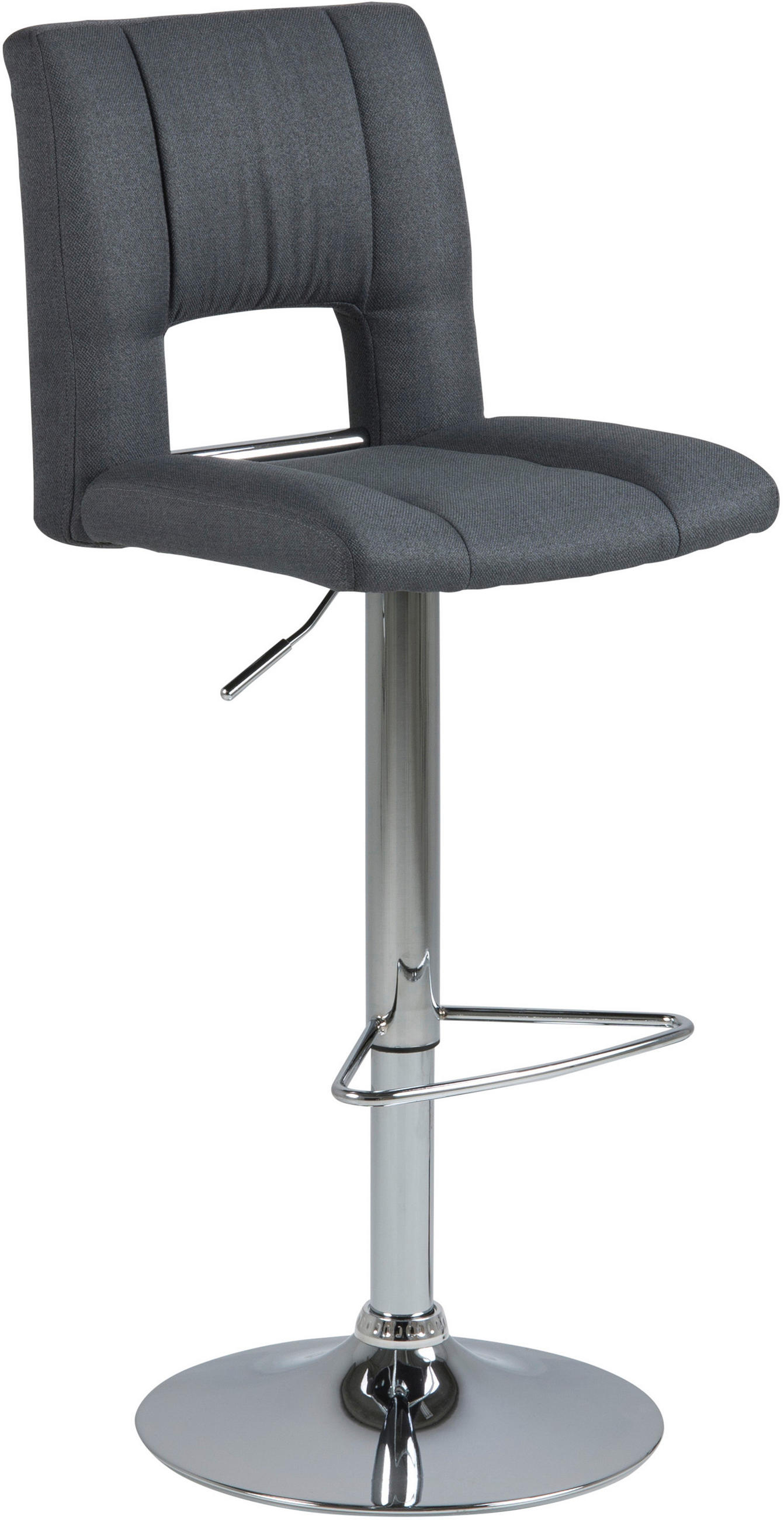 BARSKA STOLICA  tamnosiva   - tamnosiva/boja hroma, Dizajnerski, metal/tekstil (41,5/94-115/52cm) - Carryhome