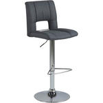 BARHOCKER Webstoff Dunkelgrau  - Chromfarben/Dunkelgrau, Design, Textil/Metall (41,5/94-115/52cm) - Carryhome