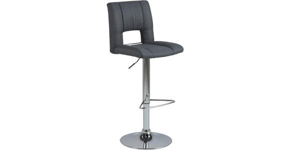 BARHOCKER in Metall, Textil Dunkelgrau - Chromfarben/Dunkelgrau, Design, Textil/Metall (41,5/94-115/52cm) - Carryhome