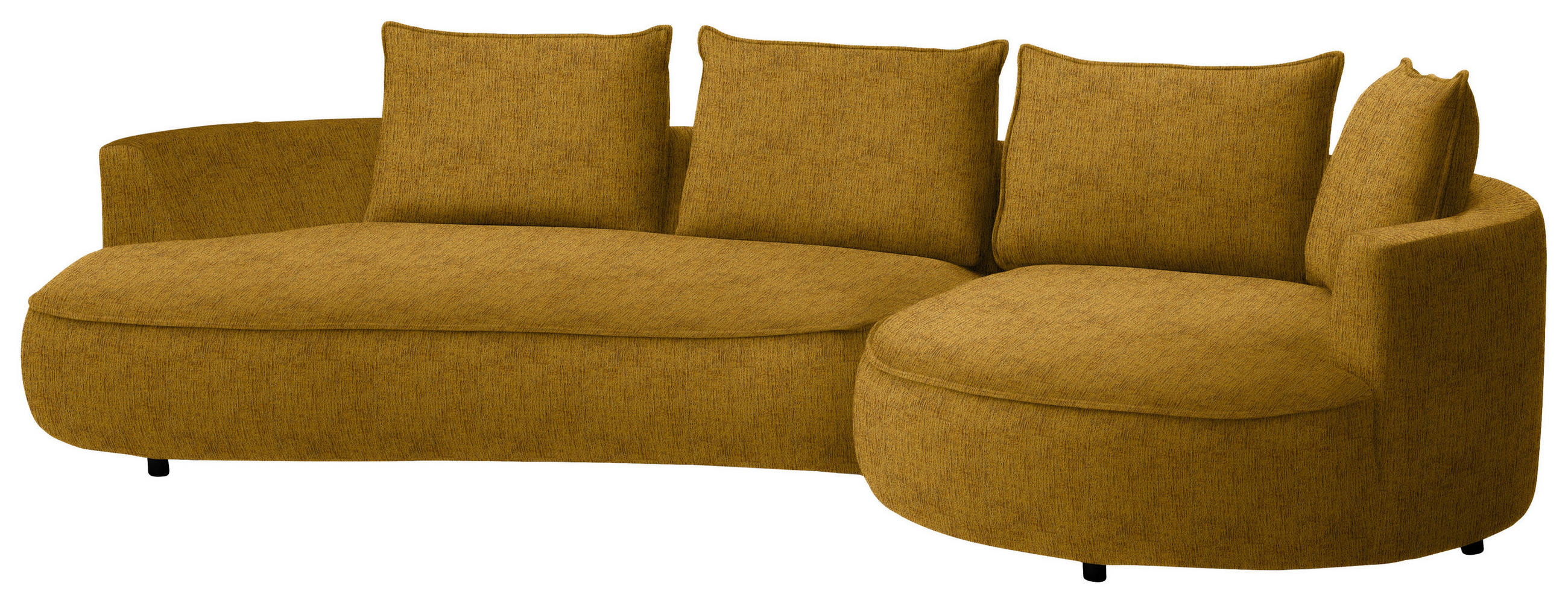BIGSOFA Chenille Currygelb  - Currygelb/Schwarz, Design, Kunststoff/Textil (322/82/154cm) - home24