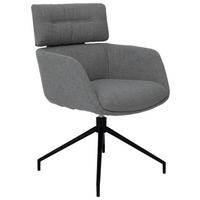 NASLANJAČ, kovina, tekstil siva, črna  - črna/siva, Design, kovina/tekstil (62/92/66cm) - Dieter Knoll