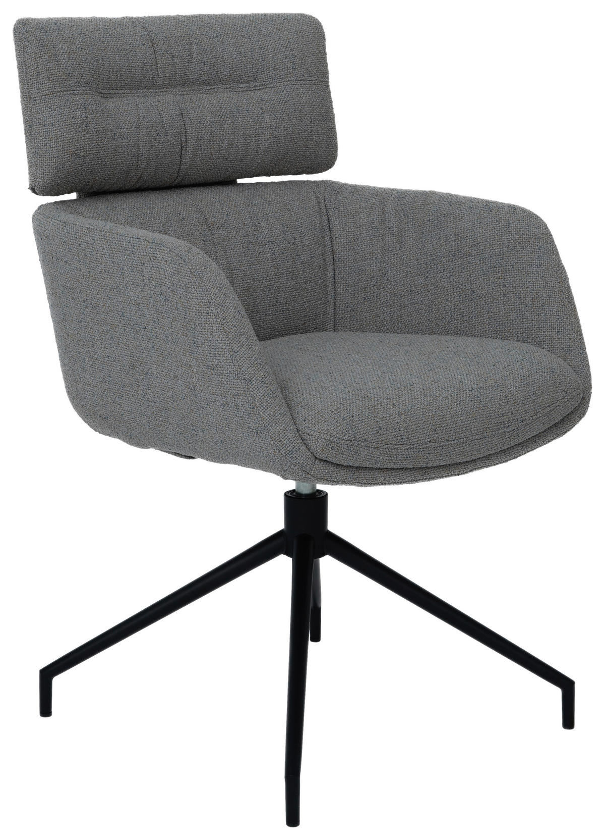 NASLANJAČ, kovina, tekstil siva, črna  - črna/siva, Design, kovina/tekstil (62/92/66cm) - Dieter Knoll