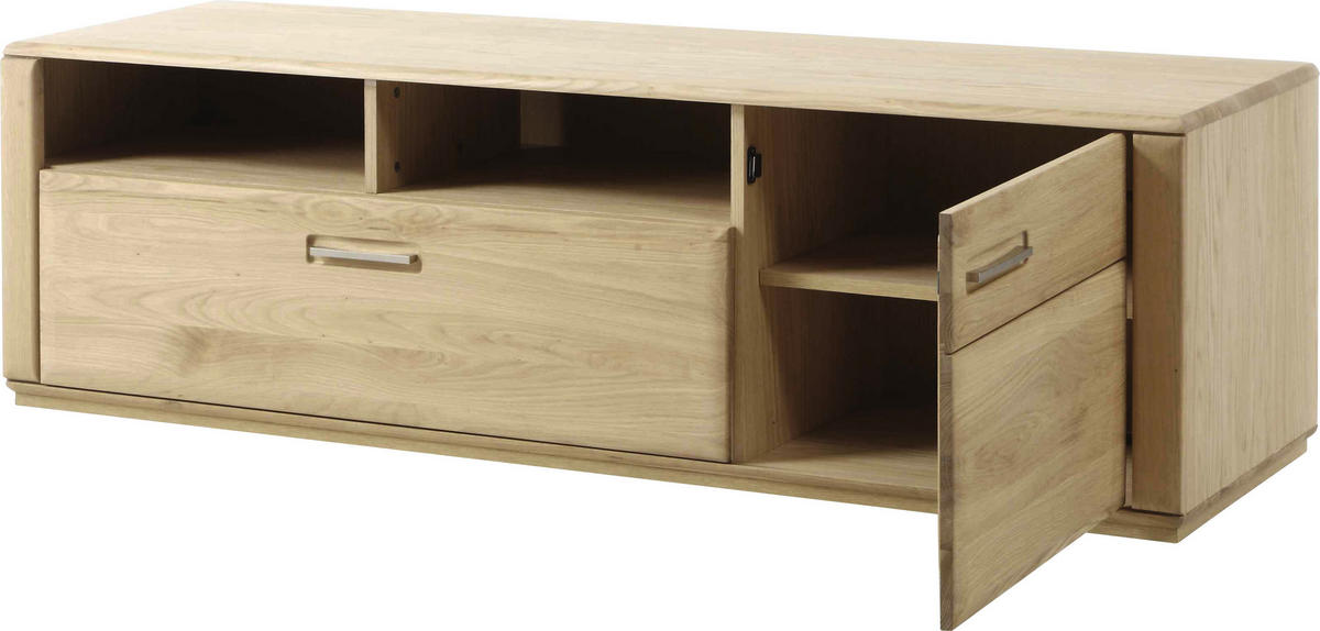 TV-ELEMENT 179/50/51 cm  - Edelstahlfarben/Eichefarben, KONVENTIONELL, Holz/Holzwerkstoff (179/50/51cm) - Novel
