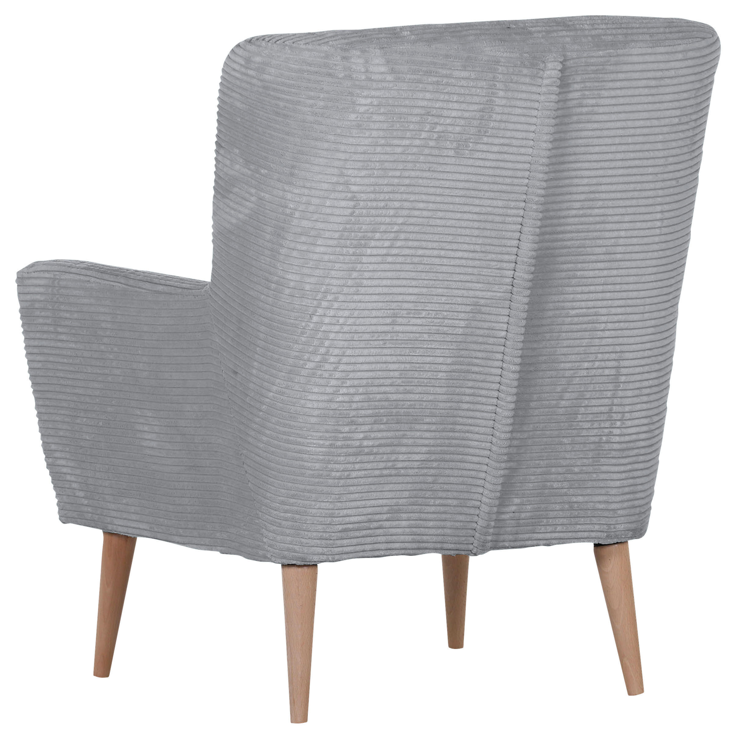 SESSEL Cord Hellgrau    - Hellgrau/Naturfarben, Trend, Holz/Textil (77/80/93cm)