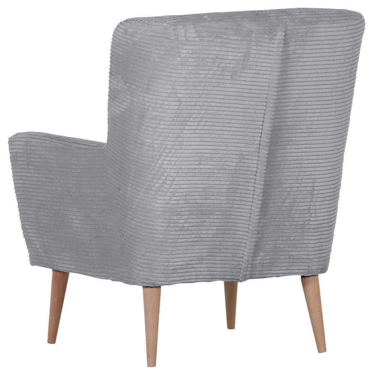 SESSEL in Cord Hellgrau  - Hellgrau/Naturfarben, Trend, Holz/Textil (77/80/93cm)
