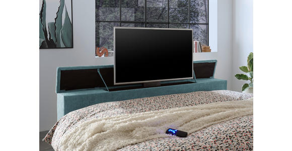 BOXSPRINGBETT 180/200 cm in Petrol - Petrol, KONVENTIONELL, Textil (180/200cm) - Carryhome