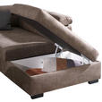 ECKSOFA Taupe Lederlook  - Taupe/Schwarz, Design, Kunststoff/Textil (263/230cm) - Hom`in