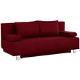 SCHLAFSOFA  in Webstoff Dunkelrot  - Chromfarben/Dunkelrot, Design, Textil/Metall (197/88/89cm) - Xora