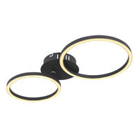 LED-DECKENLEUCHTE Kendy 49/25/7,2 cm   - Opal/Schwarz, Basics, Kunststoff/Metall (49/25/7,2cm) - Globo