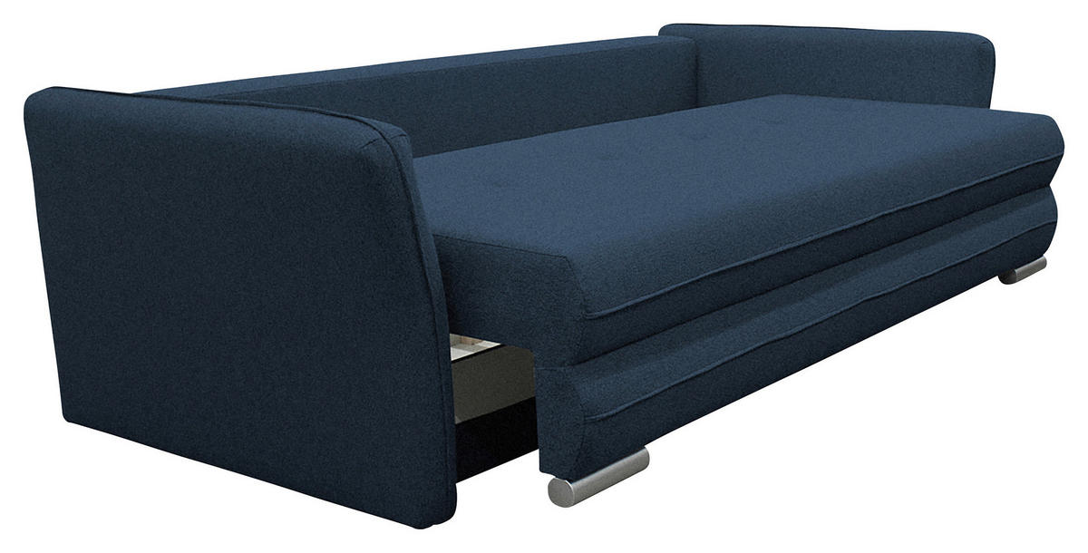 SCHLAFSOFA  mit Webstoff Blau  - Blau/Silberfarben, Design, Kunststoff/Textil (235/83/106cm) - MID.YOU