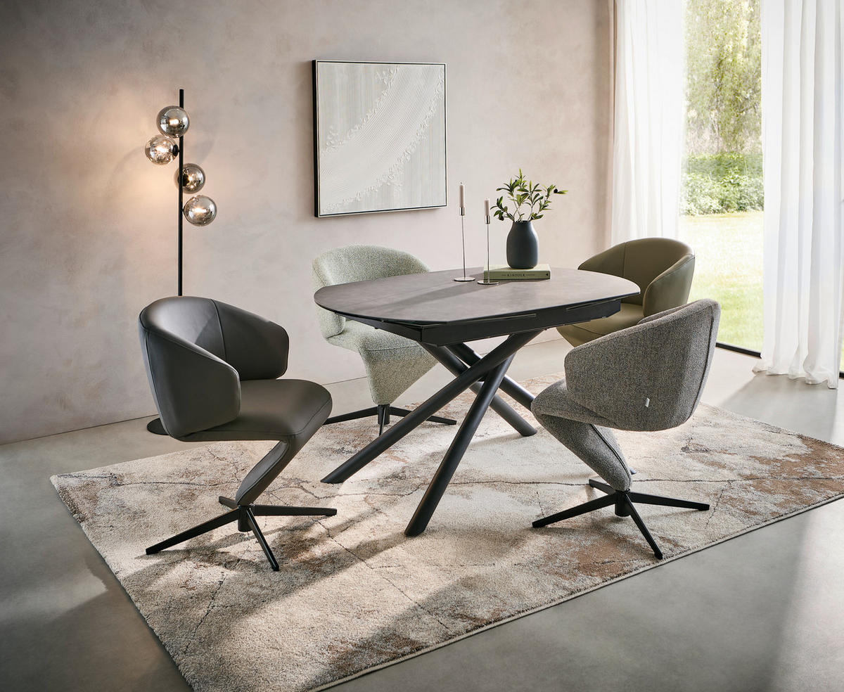 STOL MED ARMSTÖD järn äkta läder pigmenterad  - olivgrön/svart, Design, metall/läder (62/82/62cm) - Moderano