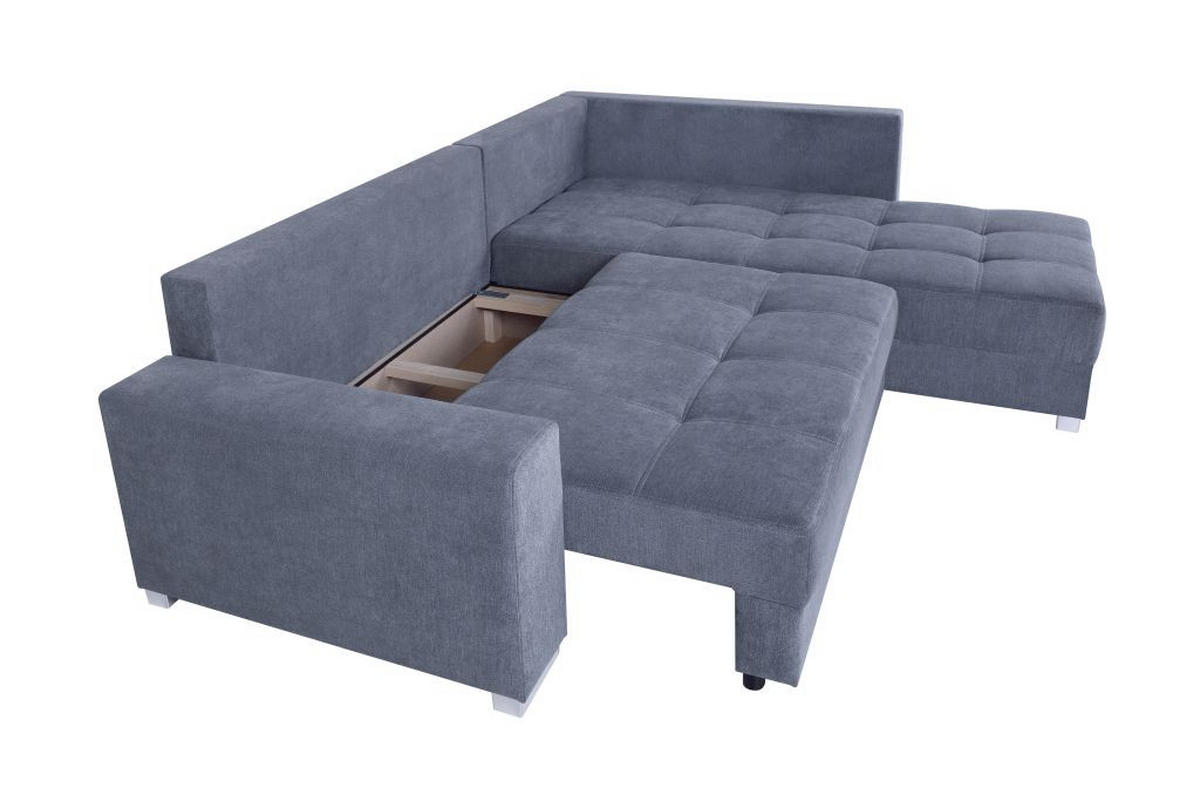 ECKSOFA Anthrazit Webstoff  - Chromfarben/Beere, Design, Kunststoff/Textil (260/218cm) - P & B