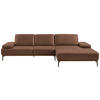ECKSOFA in Echtleder Braun  - Bronzefarben/Braun, Design, Leder/Holz (314/176cm) - Valnatura
