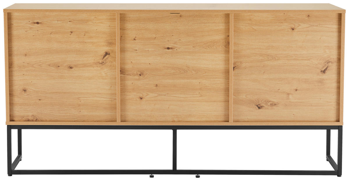 SIDEBOARD Bueno  in 160/80/40 cm  - Schwarz/Eiche Artisan, MODERN, Holzwerkstoff/Metall (160/80/40cm) - Xora
