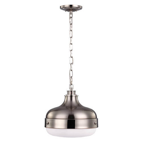 VISEČA SVETILKA  Elstead Cadence      33/48.3 cm      E27 - barve nerjavečega jekla/barve niklja, Konvencionalno, kovina/steklo (33/48.3cm) - Elstead Lighting