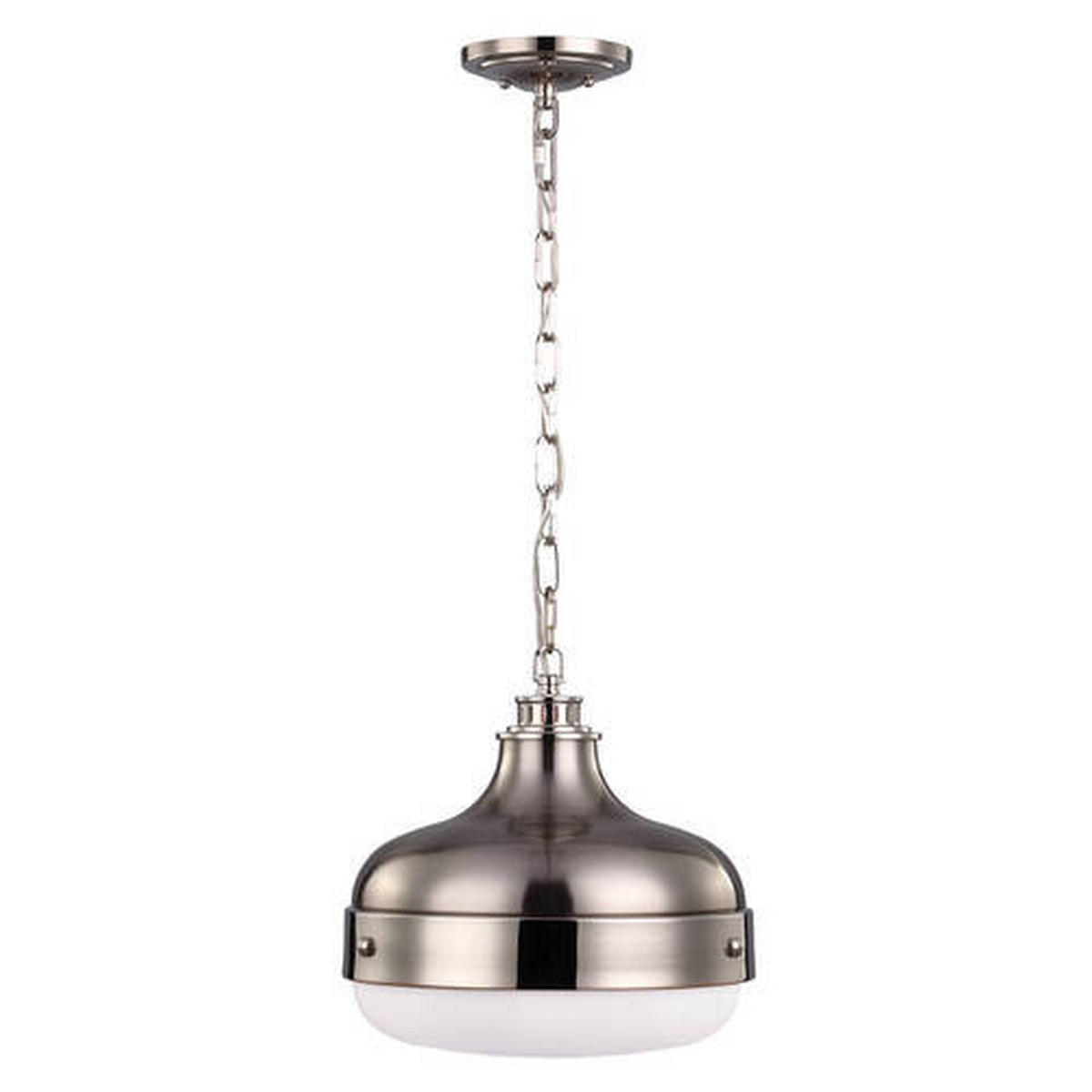 VISEČA SVETILKA  Elstead Cadence      33/48.3 cm      E27 - barve nerjavečega jekla/barve niklja, Konvencionalno, kovina/steklo (33/48.3cm) - Elstead Lighting
