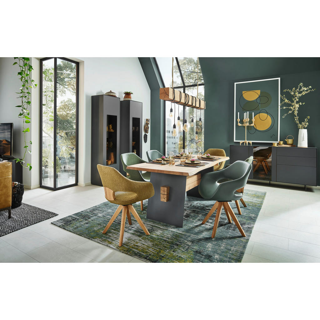 Thumbnail - Valnatura Esstisch Esszimmer, Eiche, Holz, Kerneiche, vollmassiv, rechteckig, Wange, 95x76x190 cm, Goldenes M, Made in G...