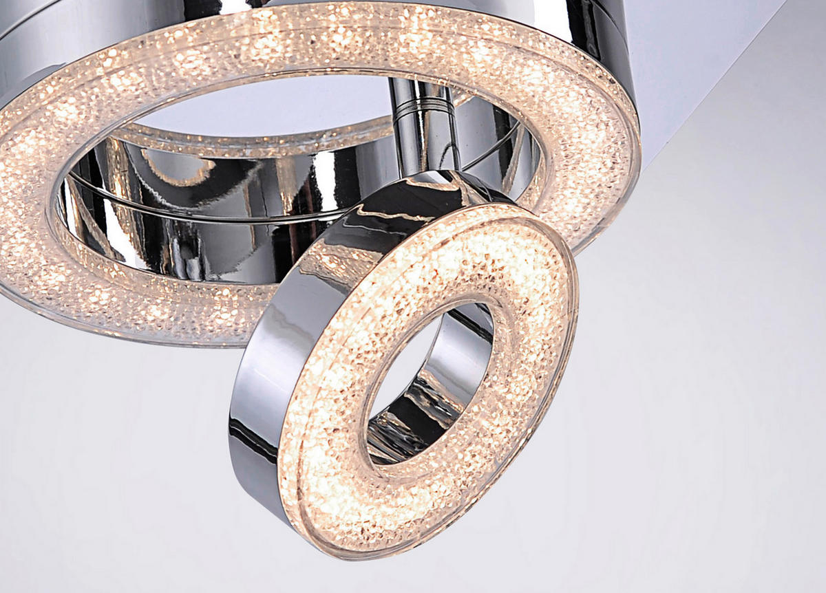 Plafonieră Cu Led    17/17/13 cm  - culoare crom, Design, plastic/sticlă (17/17/13cm)