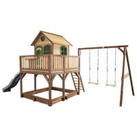 SPIELTURM 613/291/277 cm  - Braun/Grau, KONVENTIONELL, Holz (613/291/277cm) - Ambia Garden