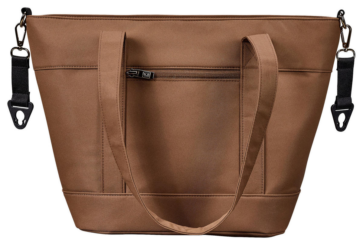 WICKELTASCHE V-Shape Bag  - Waldgrün/Cognac, Basics, Textil (41/16/28cm) - Moon