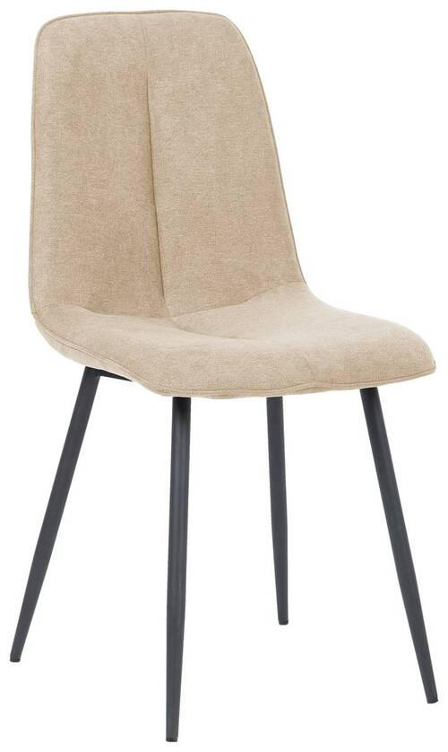 STUHL Webstoff Beige Pappel Sperrholz  - Beige/Schwarz, MODERN, Holz/Textil (47/87/58cm) - P & B