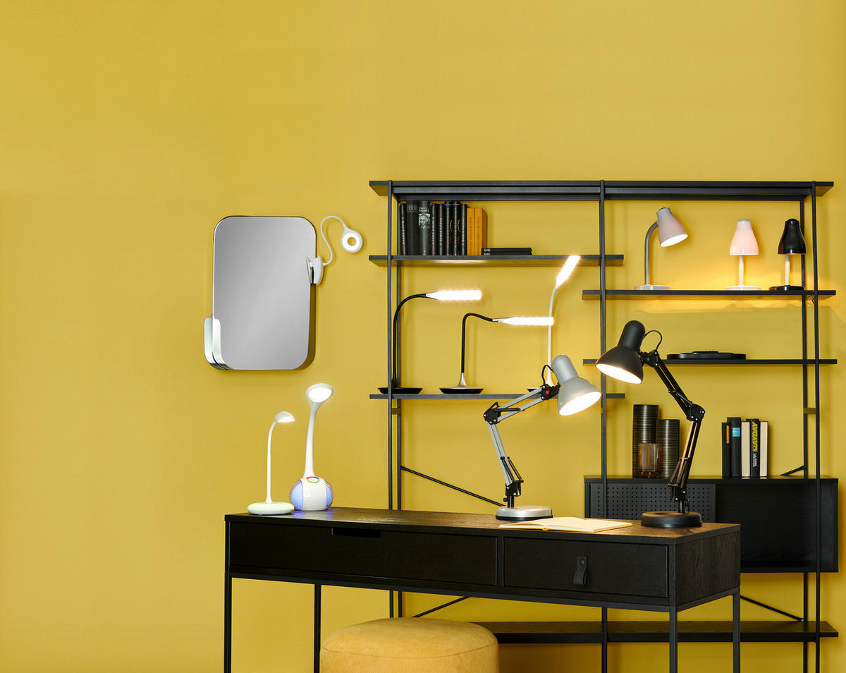 LED ÍRÓASZTALI LÁMPA - fehér, Trend, műanyag (51cm) - Boxxx