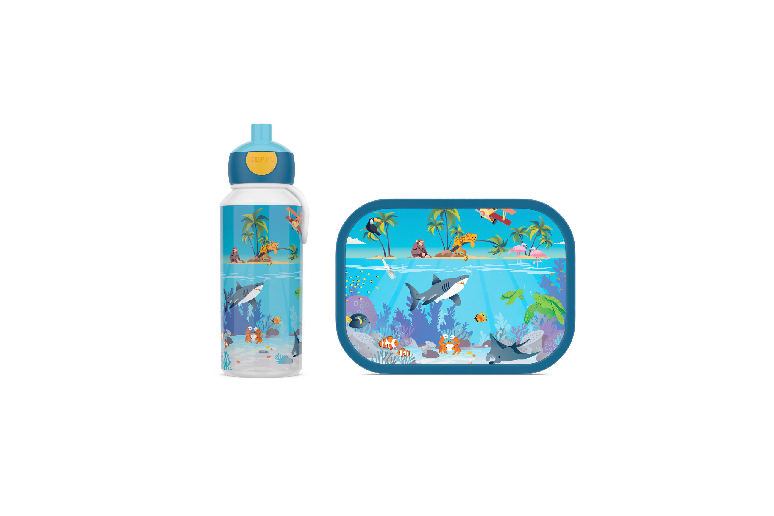 PAUSENSET Campus  - Graublau/Hellblau, KONVENTIONELL, Kunststoff (20,5/7,5/18,8cm) - Mepal