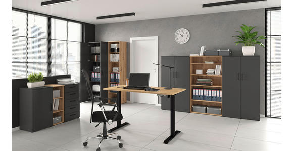 AUFSATZSCHRANK 80/35/52 cm   - Schwarz/Graphitfarben, MODERN, Holzwerkstoff/Kunststoff (80/35/52cm) - Carryhome