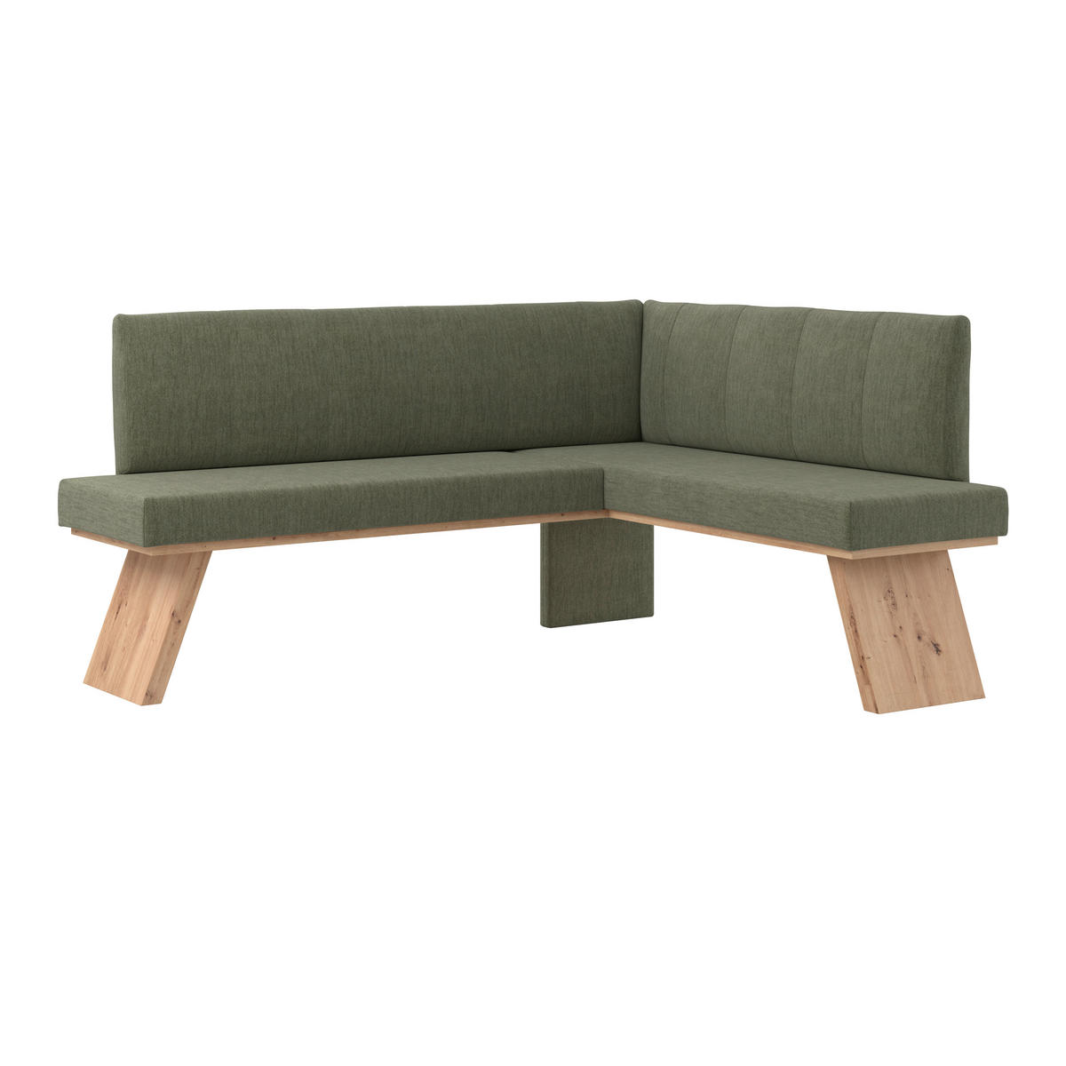 ECKBANK 185/150 cm Webstoff Grün   - Eichefarben/Grün, KONVENTIONELL, Textil (185/150cm) - Livetastic