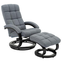 RELAXSESSELSET DAMIAN Linon Hocker    - Schwarz/Grau, MODERN, Textil/Metall (67/78/94cm) - P & B