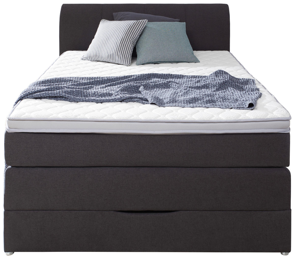 BOXSPRINGBETT 140/200 cm  in Anthrazit  - Anthrazit, KONVENTIONELL, Textil (140/200cm) - Carryhome