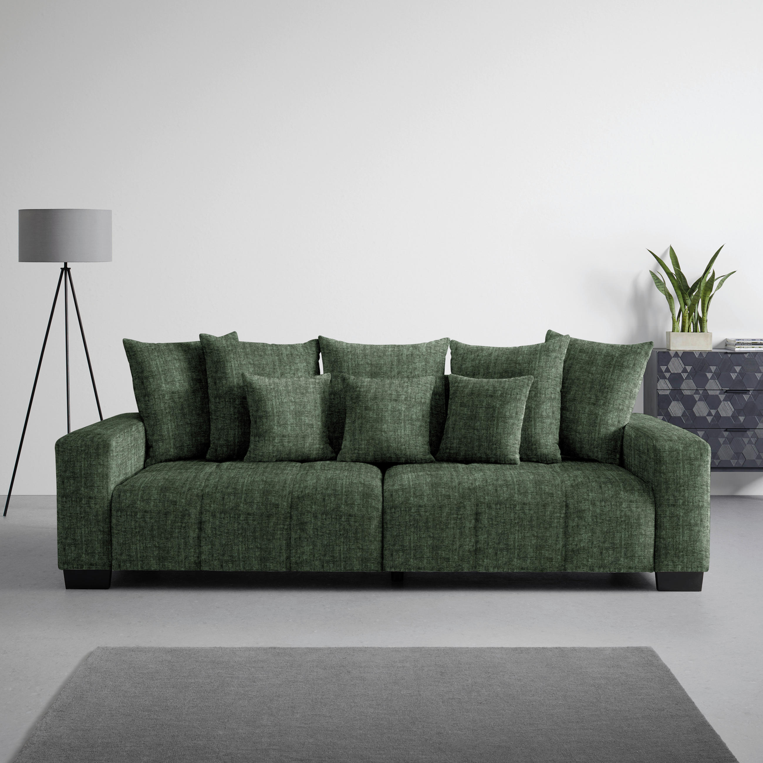 BIG SOFFA i mörkgrön  - svart/mörkgrön, Modern, trä (246/93/124cm) - MID.YOU