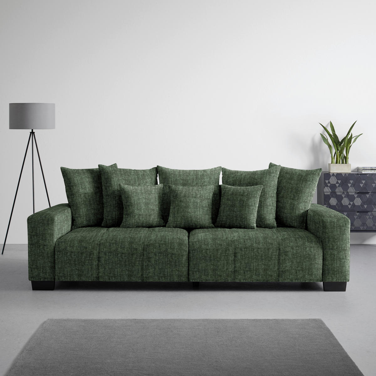 BIG SOFFA i mörkgrön  - svart/mörkgrön, Modern, trä (246/93/124cm) - MID.YOU