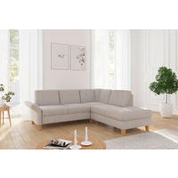 ECKSOFA ROCHELLE E Greige Flachgewebe  - Greige/Eichefarben, KONVENTIONELL, Holz/Textil (240/216cm) - Sit & More