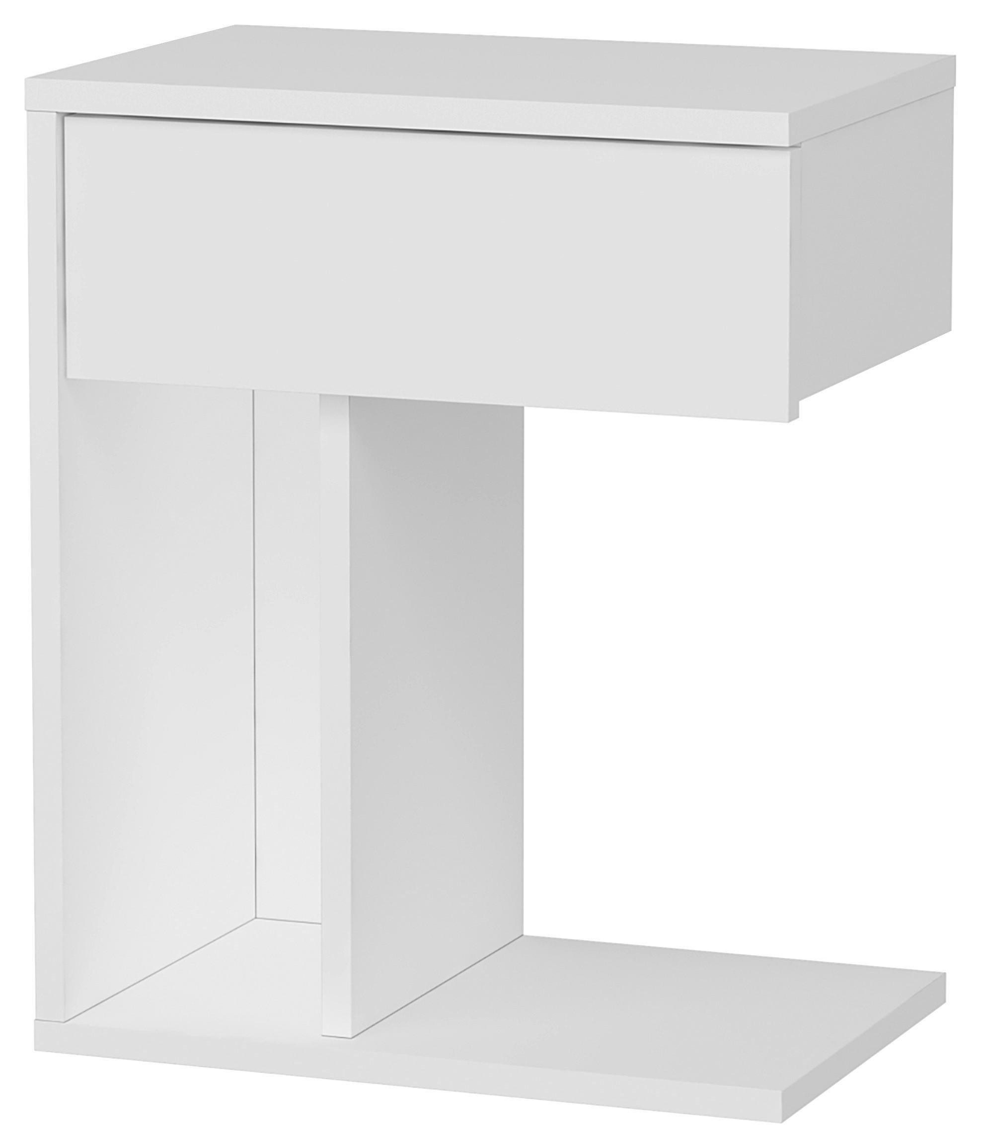 NACHTTISCH 44,4/55/29,4 cm  in Weiss  - Weiss, Design, Holzwerkstoff (44,4/55/29,4cm) - MID.YOU