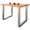 SCHREIBTISCH  in Silberfarben, Honigeiche  - Honigeiche/Silberfarben, Design, Holzwerkstoff/Metall (140/76/50cm) - MID.YOU