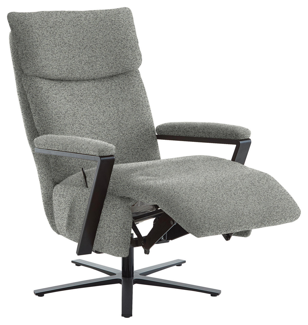 RELAXSESSEL in Textil Grau  - Schwarz/Grau, Design, Textil/Metall (68/117/85cm) - Cantus