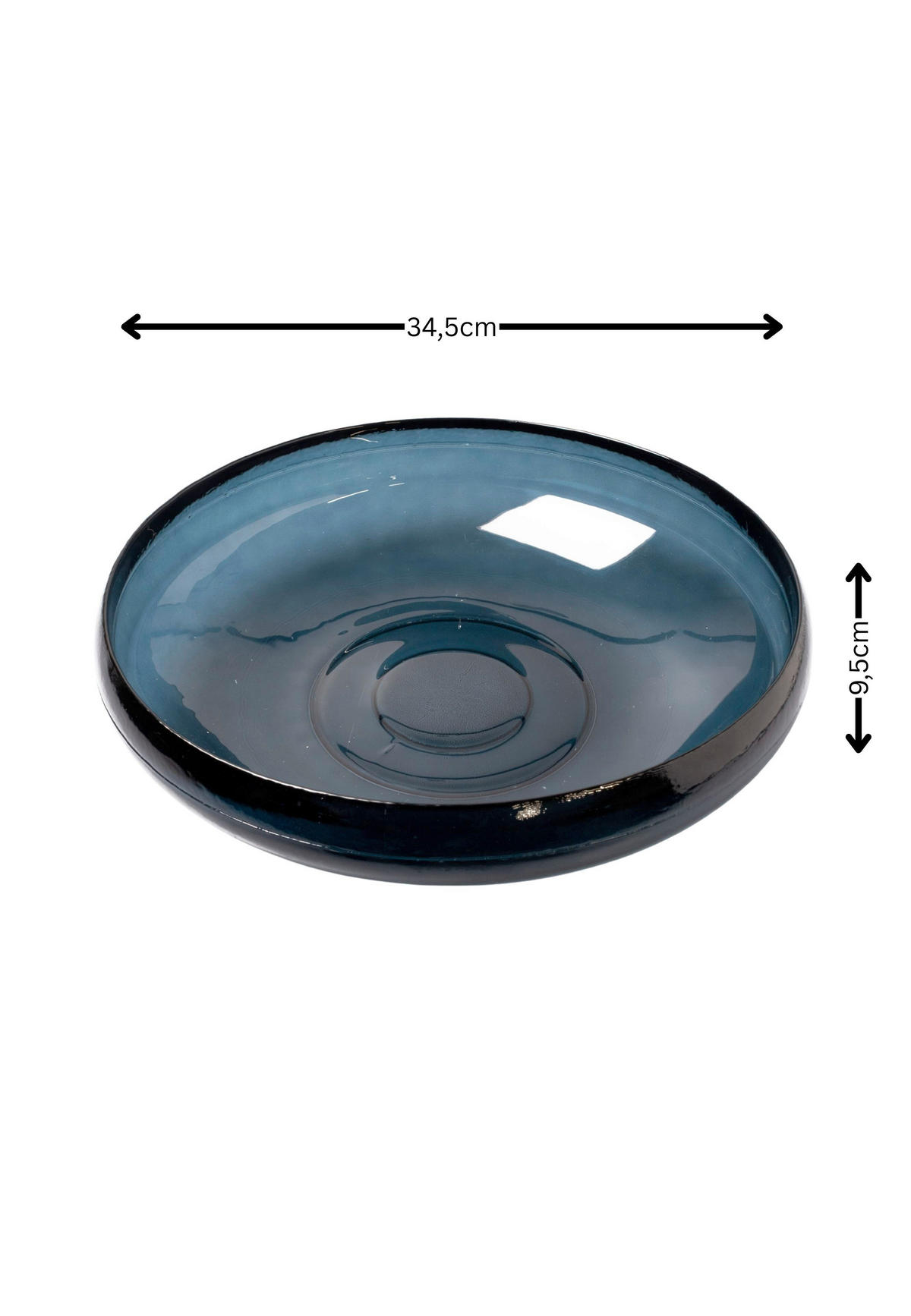 DEKOSCHALE - Dunkelblau, Basics, Glas (34,5/9,5cm) - FYNCH-HATTON