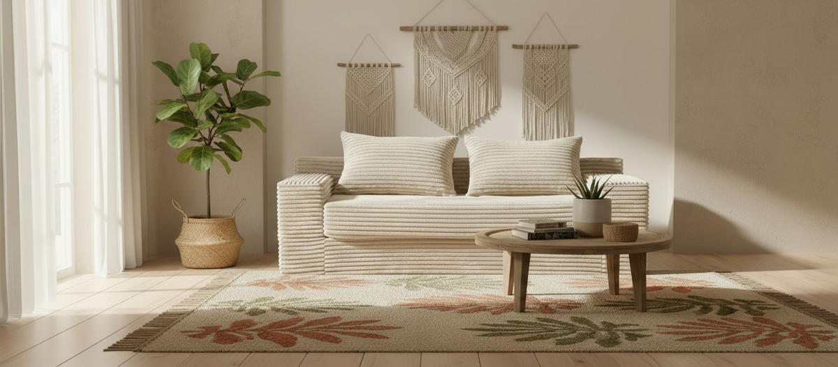 2-SITZER-SOFA Cord Beige  - Beige, Design, Textil (203/60/100cm) - P & B