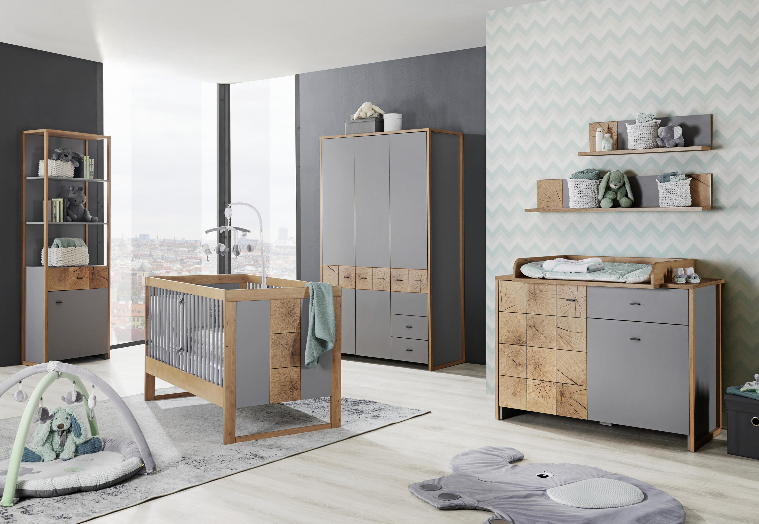 SKÖTBORD Flavo 125,2/90,8/56 cm  - grå/antracit, Trend, metall/trämaterial (125,2/90,8/56cm) - Jimmylee