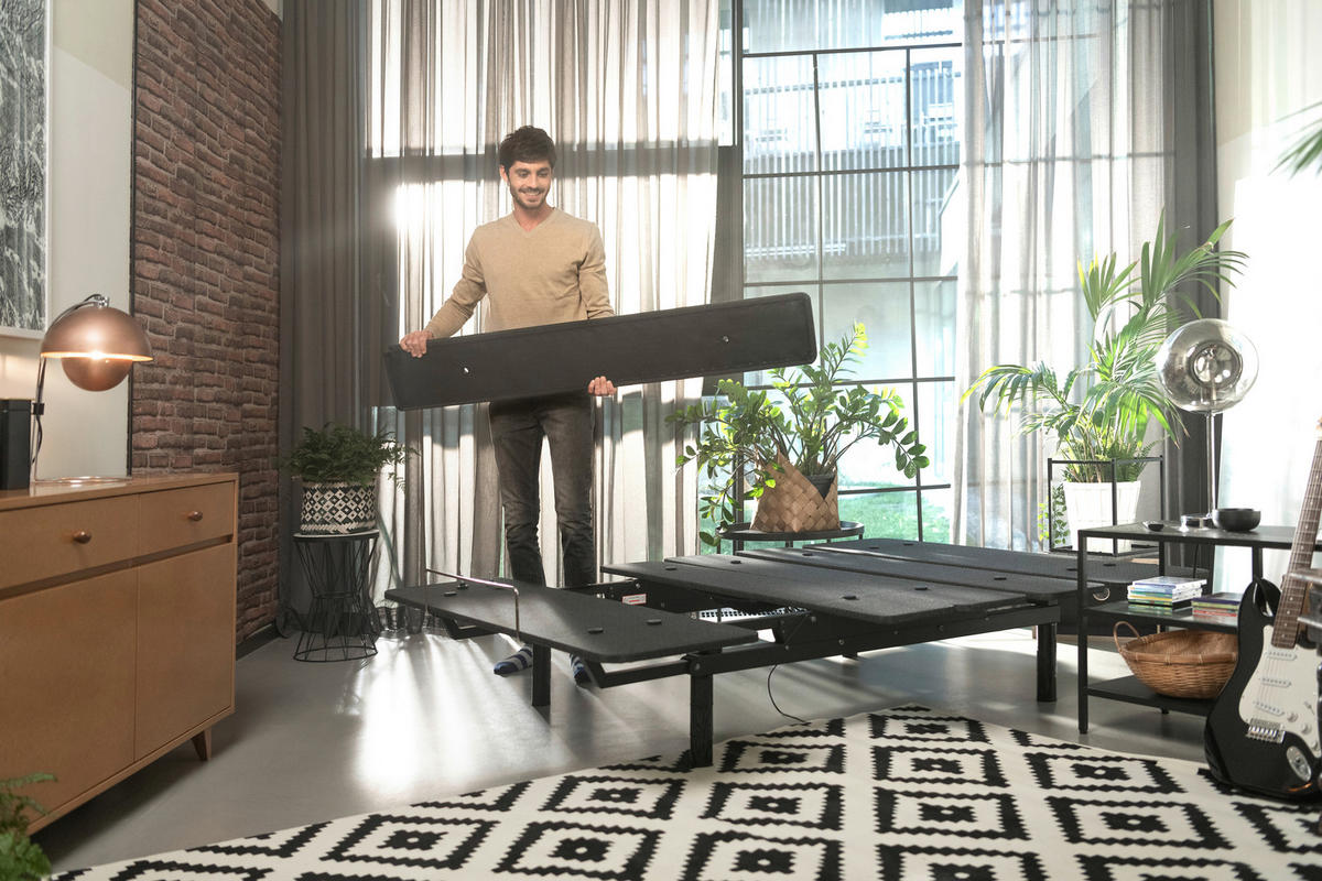 METALLBETT 180/200 cm  in Schwarz  - Schwarz, Design, Holz/Metall (180/200cm) - Livetastic
