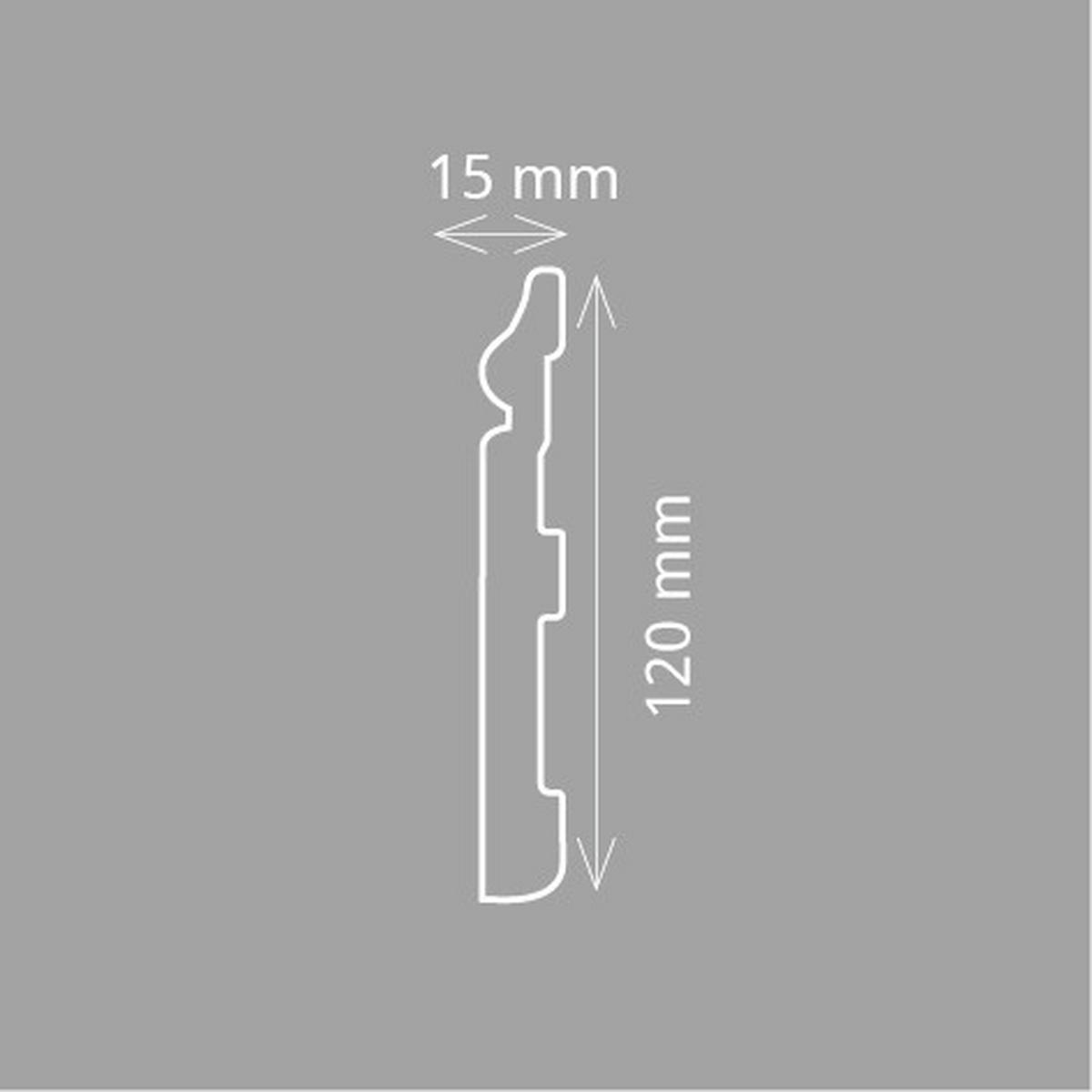 ZIERLEISTE 200/1,5/12,0 cm Weiß Kunststoff  - Weiß, Design, Kunststoff (200/1,5/12,0cm)
